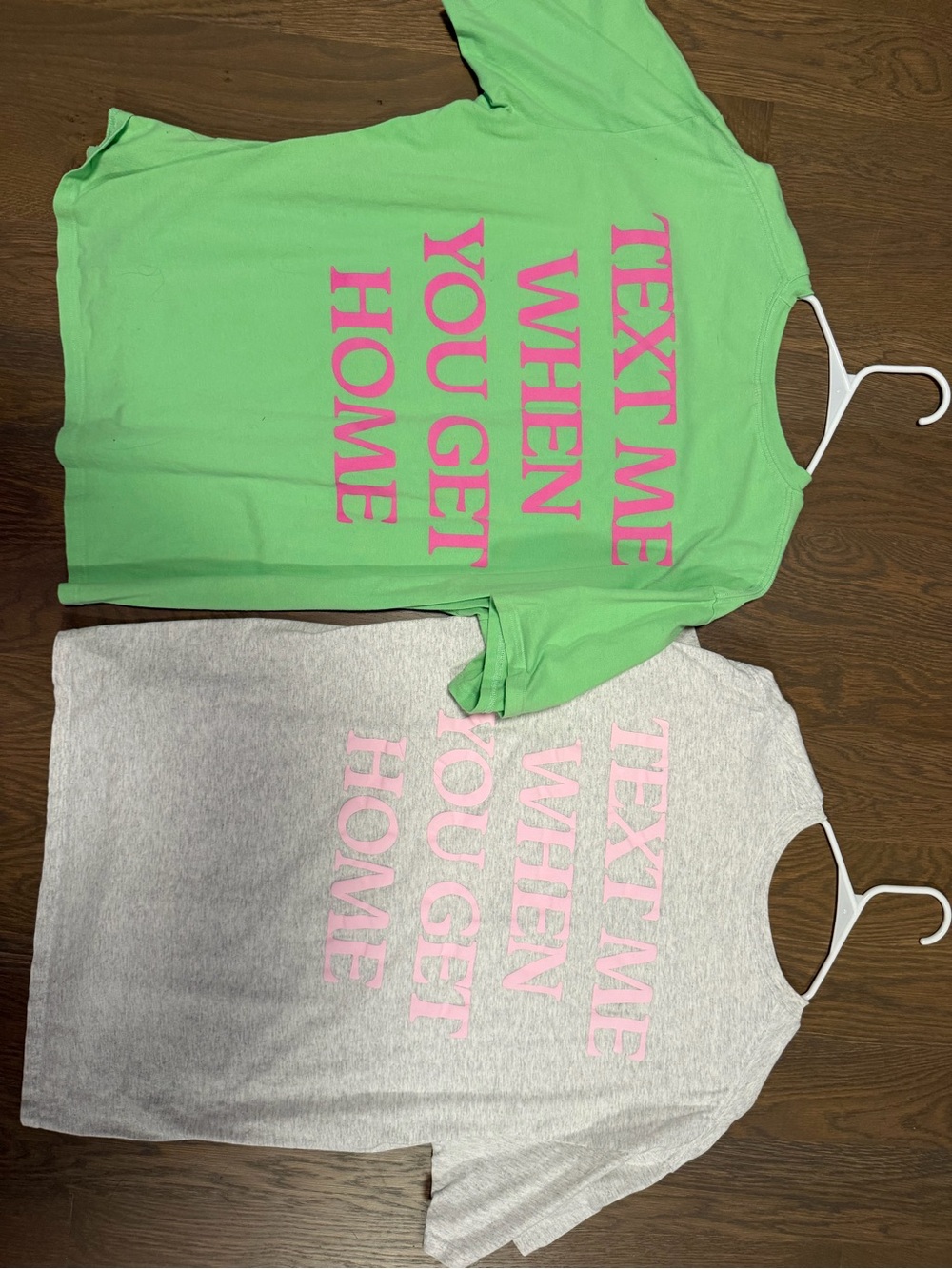 LONELY GHOST Neon Green & Light Gray Short Sleeve Tee with Pink Text